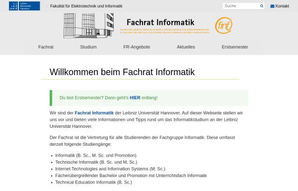 Vorschau von www.finf.uni-hannover.de, Fachrat Informatik