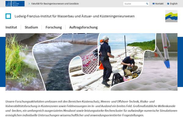 Vorschau von www.fi.uni-hannover.de, Franzius-Institut für Wasserbau und Küsteningenieurwesen