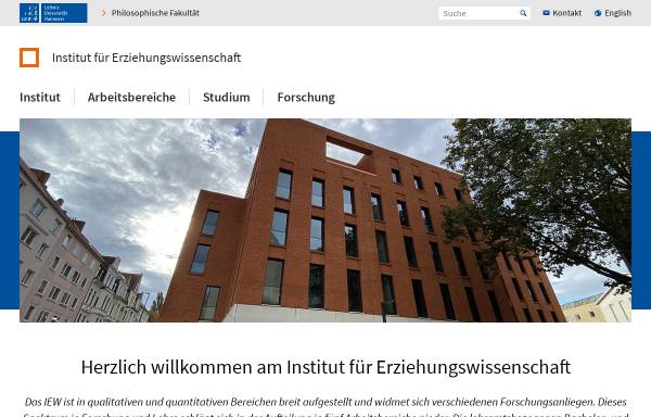 Vorschau von www.iew.phil.uni-hannover.de, Institut für Erziehungswissenschaft