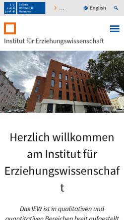 Vorschau der mobilen Webseite www.iew.phil.uni-hannover.de, Institut für Erziehungswissenschaft
