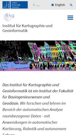 Vorschau der mobilen Webseite www.ikg.uni-hannover.de, Institut für Kartographie und Geoinformatik