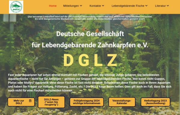Vorschau von www.dglz.de, Deutsche Gesellschaft für Lebendgebärende Zahnkarpfen e.V. (DGLZ)