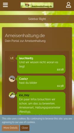 Vorschau der mobilen Webseite www.ameisenhaltung.de, Ameisenhaltung.de
