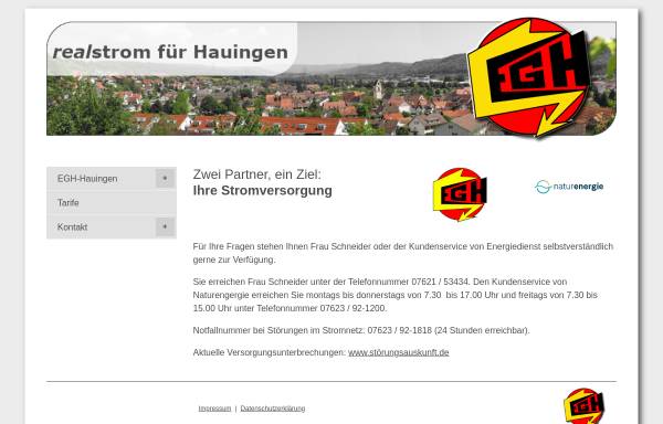 Vorschau von www.egh-hauingen.de, EGH Elektrizitäts-Genossenschaft Hauingen e.G.