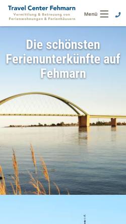 Vorschau der mobilen Webseite www.travel-center-fehmarn.de, Travel Center Fehmarn GmbH