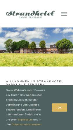 Vorschau der mobilen Webseite strandhotel-fehmarn.de, Strandhotel Fehmarn