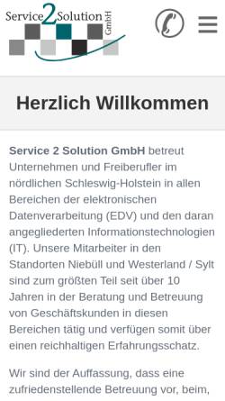 Vorschau der mobilen Webseite www.service2solution.de, Service 2 Solution GmbH