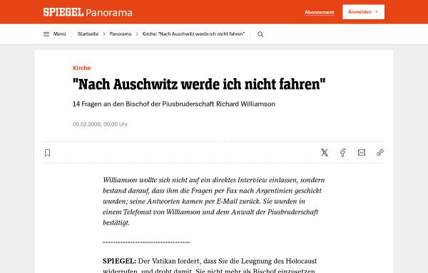 Vorschau von www.spiegel.de, Richard Williamson - Spiegel-online-Interview