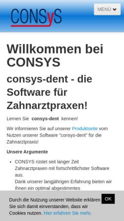 Vorschau der mobilen Webseite www.consys.de, Consys Gesellschaft für Softwaretechnologie und Systementwicklung mbH