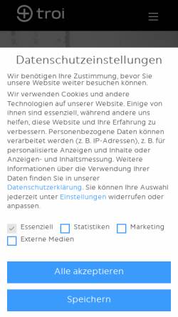 Vorschau der mobilen Webseite www.troi.de, Troi GmbH
