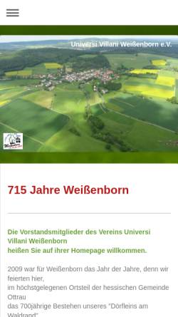 Vorschau der mobilen Webseite uvw-weissenborn.de, Universi Villani Weißenborn e.V.