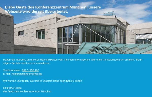Vorschau von www.konferenzzentrummuenchen.de, Konferenzzentrum München der Hanns-Seidel-Stiftung e.V.