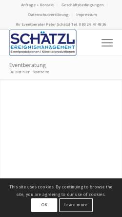 Vorschau der mobilen Webseite schaetzl-ereignismanagement.com, Schätzl Ereignismanagement