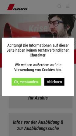 Vorschau der mobilen Webseite www.azuro-muenchen.de, Ausbildungs-Zukunftsbüro (azuro)
