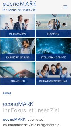 Vorschau der mobilen Webseite www.economark.de, econoMARK Marketing