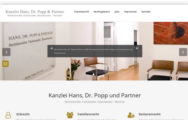 Vorschau von www.hans.de, Rechtsanwalt- und Steuerberater-Kanzlei Hans, Dr. Popp & Partner