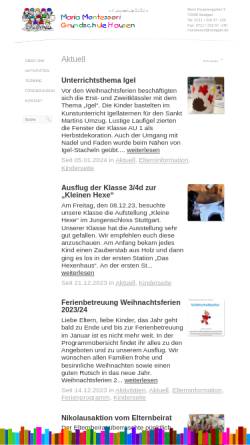Vorschau der mobilen Webseite mmgh.de, Maria Montessori Grundschule Hausen