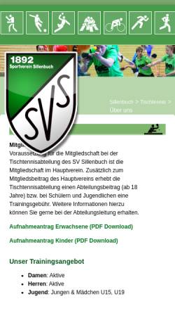 Vorschau der mobilen Webseite www.sv-sillenbuch.de, SV Sillenbuch Tischtennisabteilung
