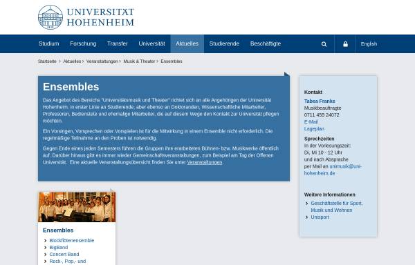 Vorschau von www.uni-hohenheim.de, Unimusik Hohenheim