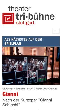 Vorschau der mobilen Webseite www.tri-buehne.de, Theater tri-bühne