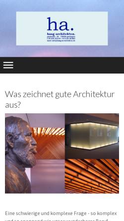 Vorschau der mobilen Webseite www.haag-architekten.de, Haag Architekten