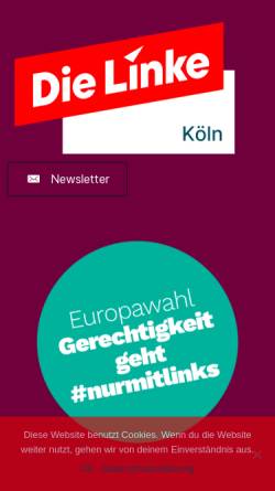 Vorschau der mobilen Webseite www.die-linke-koeln.de, Die Linke. Kreisverband Köln