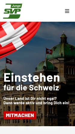 Vorschau der mobilen Webseite www.jsvp.ch, Junge Schweizerische Volkspartei (JSVP)