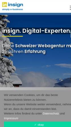 Vorschau der mobilen Webseite www.insign.ch, Insign GmbH Glattbrugg