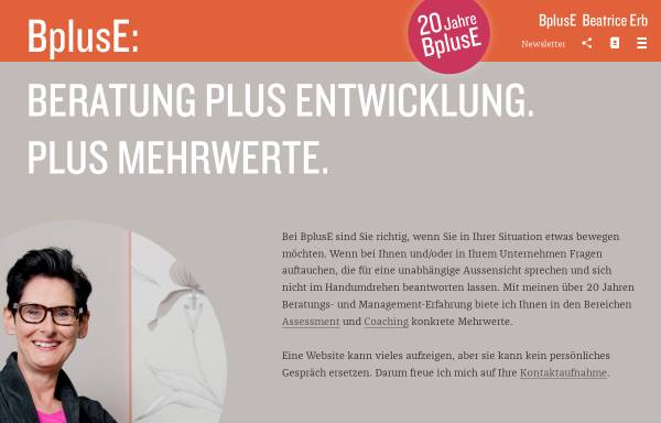 Vorschau von bpluse.ch, Beratung plus Entwicklung GmbH