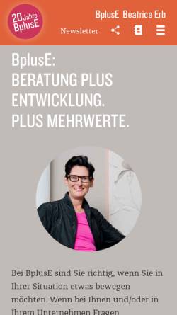 Vorschau der mobilen Webseite bpluse.ch, Beratung plus Entwicklung GmbH
