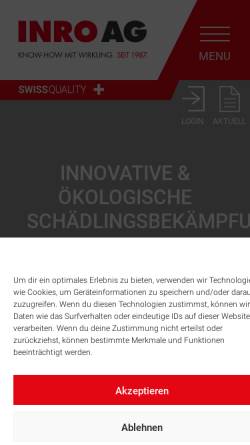 Vorschau der mobilen Webseite www.inro.ch, Inro AG