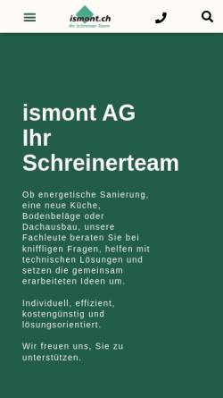 Vorschau der mobilen Webseite www.ismont.ch, IS Mont AG, Schlatt