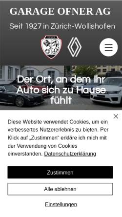 Vorschau der mobilen Webseite www.ofnerag.ch, Garage Ofner AG