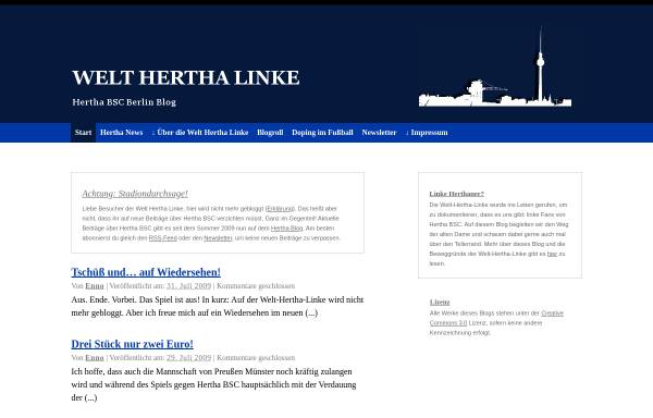 Vorschau von www.welt-hertha-linke.de, Welt Hertha Linke