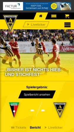 Vorschau der mobilen Webseite www.alemannia-aachen.de, TSV Alemannia Aachen