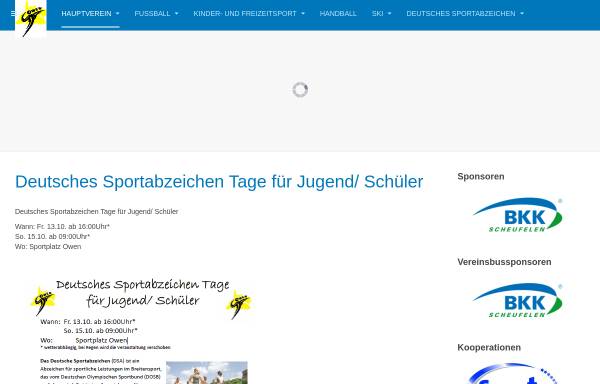 Vorschau von www.tsv-owen.de, Turn- und Sportvereins Owen / Teck e.V.