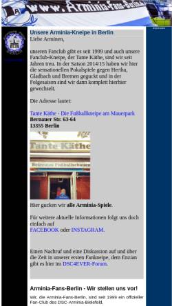 Vorschau der mobilen Webseite www.arminia-fans-berlin.de, Arminia-Fans-Berlin