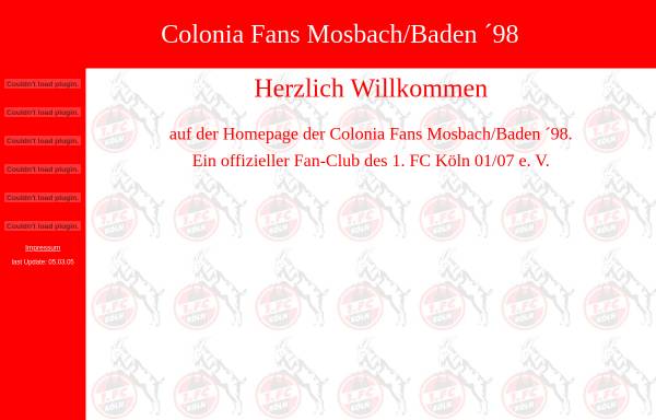 Vorschau von www.colonia-fans.de, Colonia Fans Mosbach/Baden '98