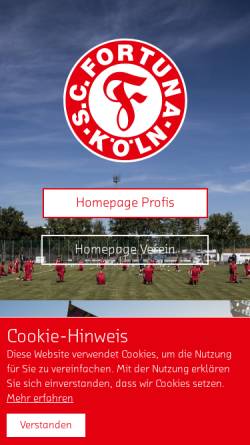 Vorschau der mobilen Webseite www.fortuna-koeln.de, SC Fortuna Köln