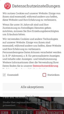 Vorschau der mobilen Webseite www.rot-weiss-essen.de, Rot-Weiss Essen e.V.