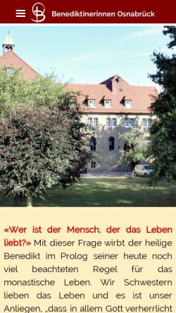 Vorschau der mobilen Webseite www.benediktinerinnen-osnabrueck.de, Osnabrück, Abtei vom Heiligsten Sakrament,