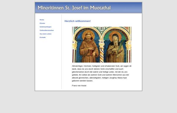 Vorschau von www.minoritinnen.ch, Minoritinnenkloster St. Josef Muotathal