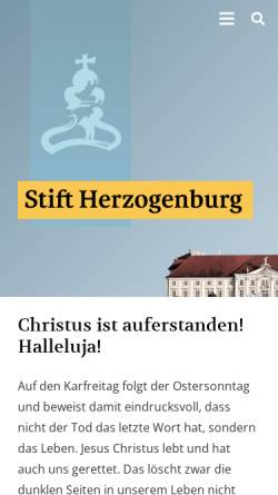 Vorschau der mobilen Webseite www.stift-herzogenburg.at, Stift Herzogenburg