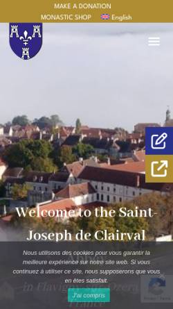 Vorschau der mobilen Webseite www.clairval.com, Saint-Joseph de Clairval von Flavigny (Frankreich)