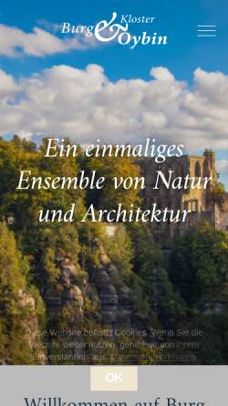Vorschau der mobilen Webseite burgundkloster-oybin.com, Burg- und Cölestinerklosterruine