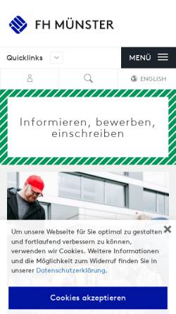 Vorschau der mobilen Webseite www.fh-muenster.de, Hochschulbibliothek der Fachhochschule Münster