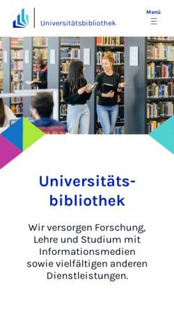 Vorschau der mobilen Webseite www.ub.uni-paderborn.de, Universitätsbibliothek Paderborn