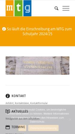 Vorschau der mobilen Webseite mtg.musin.de, Maria-Theresia-Gymnasium (MTG)