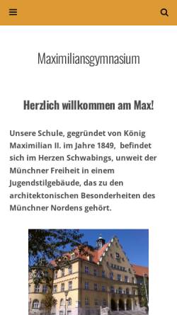 Vorschau der mobilen Webseite www.maxgym.musin.de, Maximiliansgymnasium