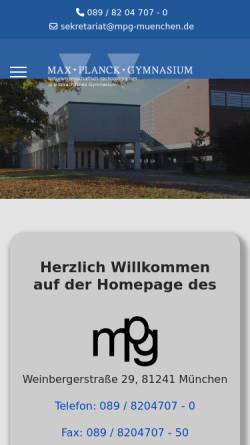 Vorschau der mobilen Webseite www.mpg-muenchen.de, Max-Planck-Gymnasiums